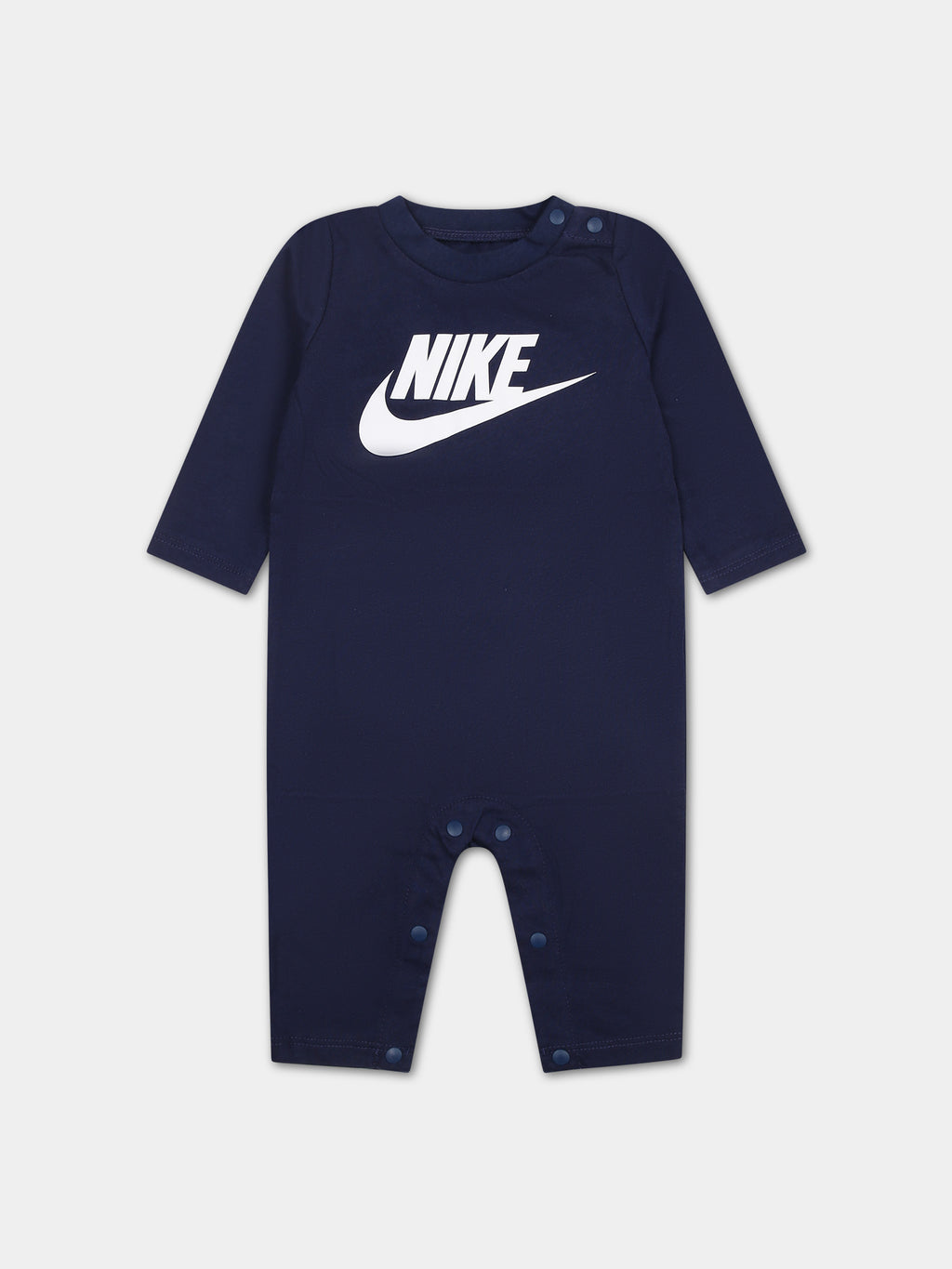 Blue babygrow for baby boy with swoosh
